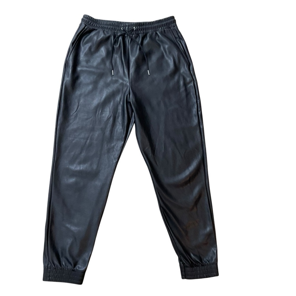 Avec Les Filles Faux Leather Joggers Black Size Medium  Anthropologie Pants